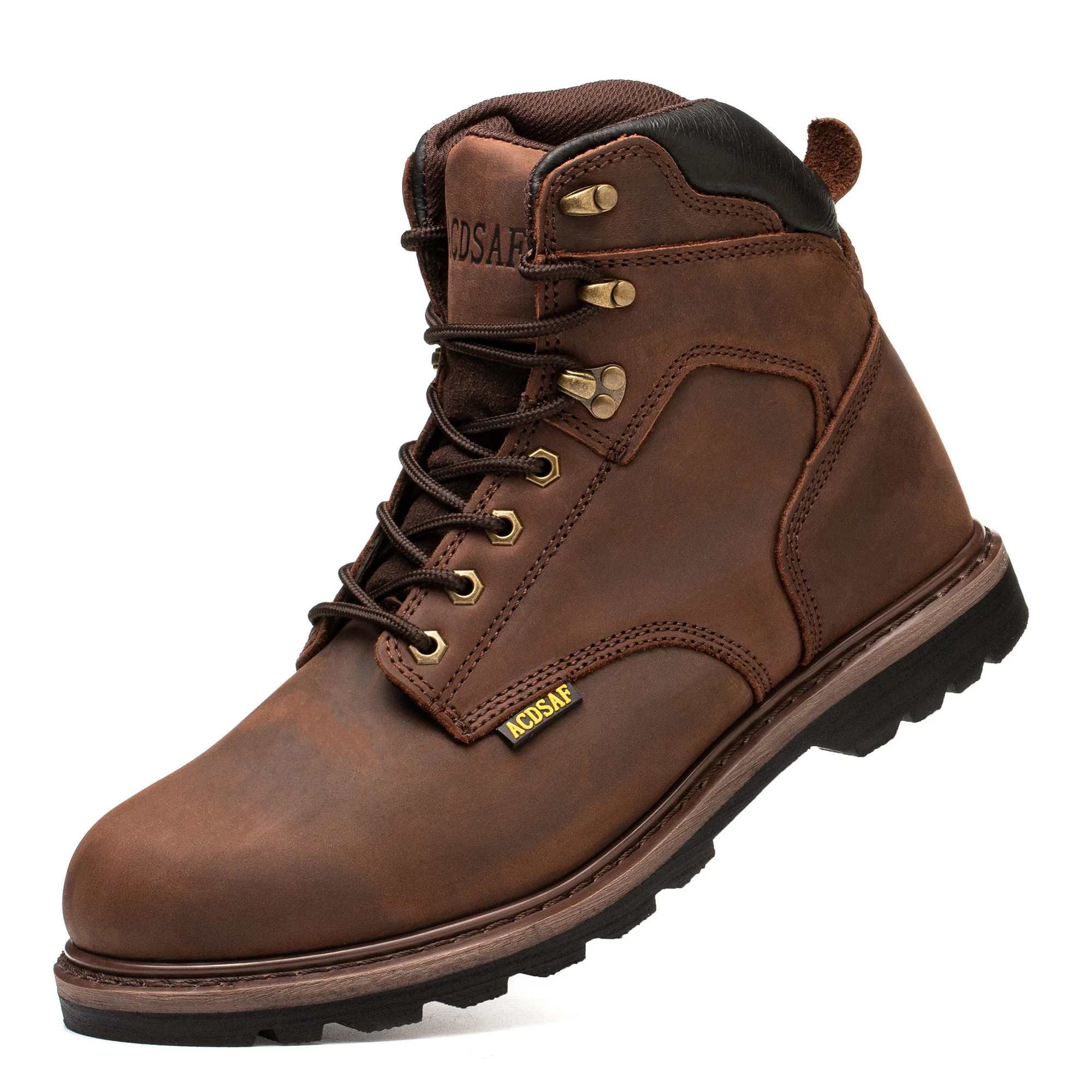 Top Layer Of Genuine Leather High Quality For Engineers Dark Brown Work Boots For Men
