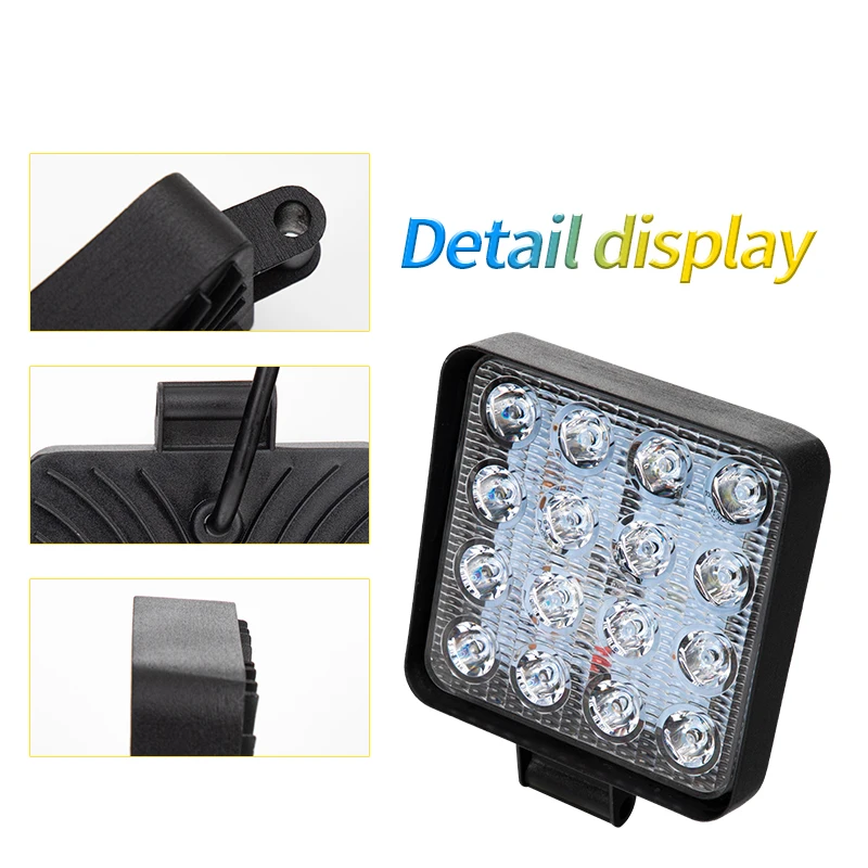 Long life 12V 24V 48W super bright LED work light waterproof ip68 suitable for car truck trailer camion bus boat