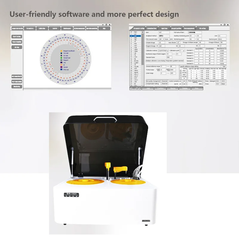 DS-161 Fully Automatic Biochemistry Analyzer 160 tests/hour Chemistry Analyzer Hospital laboratory equipment
