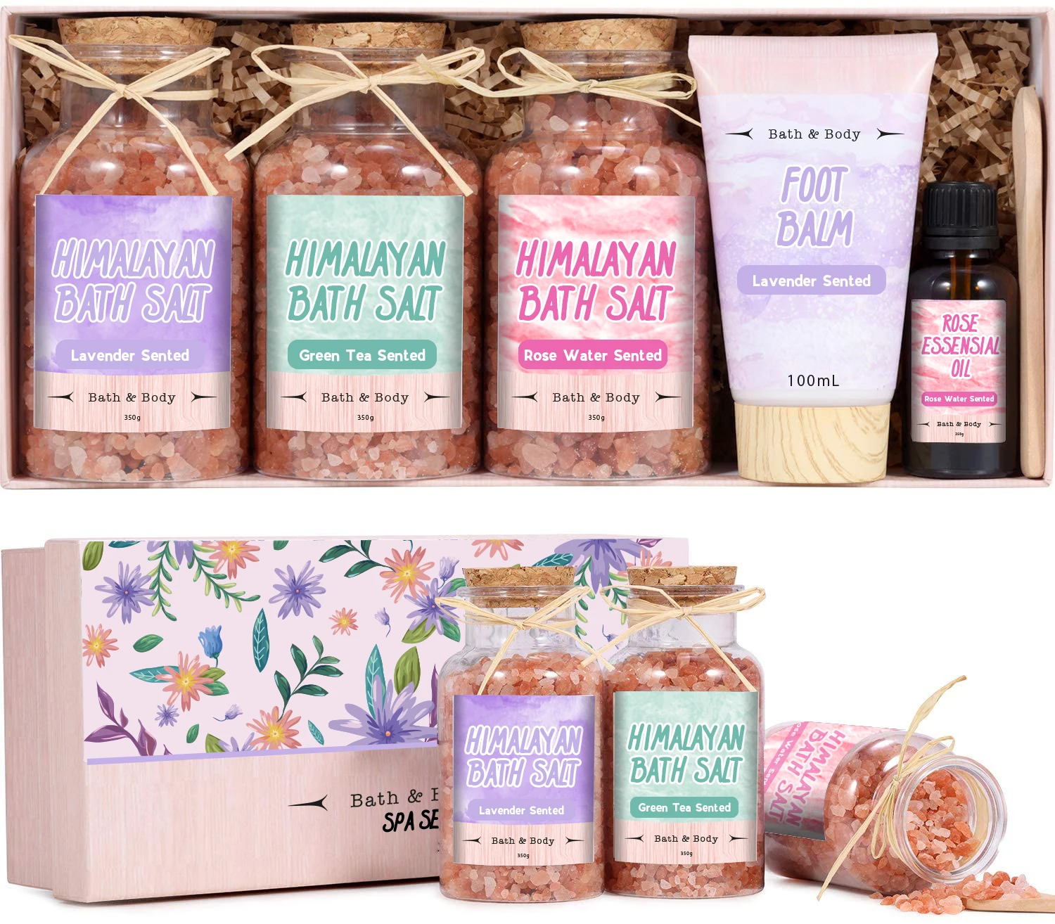 New Model High Quality Rose Extract Shampoo Bath Sets Bath Gift Sets Spa Set