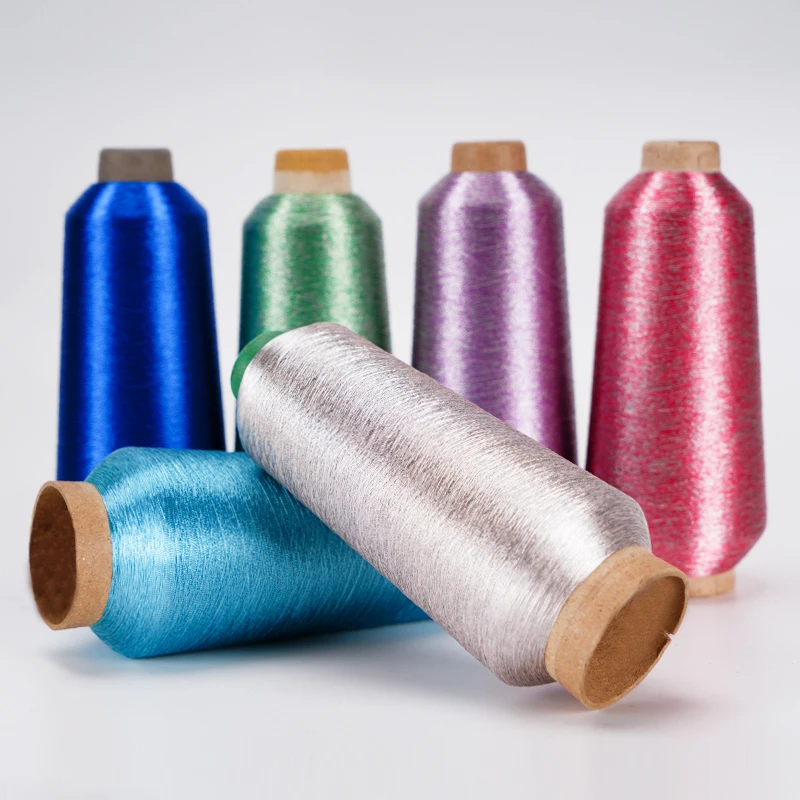 Оптовая продажа нитки для вышивальной машины люрексная пряжа металлическая нить Золотая и серебряная металлические