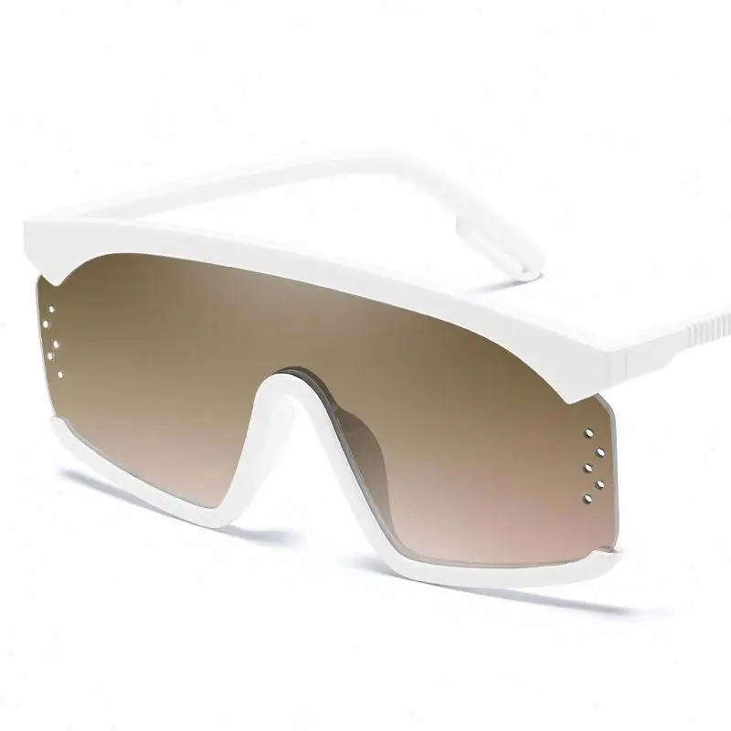 
2020 Newest Trendy Men Women Square Sunglasses Gradient Shades UV400 Half Frame One-Piece Lens Sunglasses 