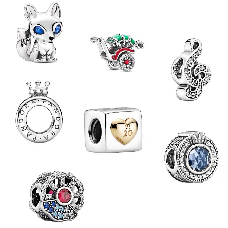 Pandorae Cute Mickey Minnie Animal 925 Charm Lady Charm Sterling Silver DIY Beaded Bracelet