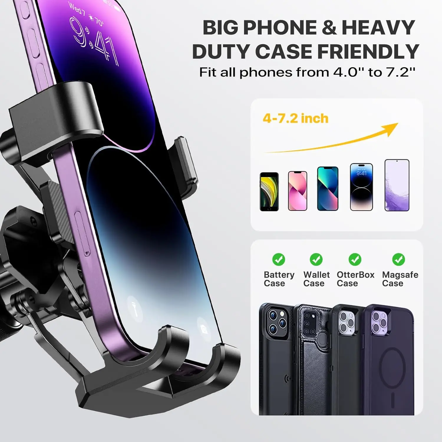 Phone Holder for Car Vent Double Steel Air Vent Clip Gravity Car Phone Mount Hand-Free Universal Car Phone Holder mobile