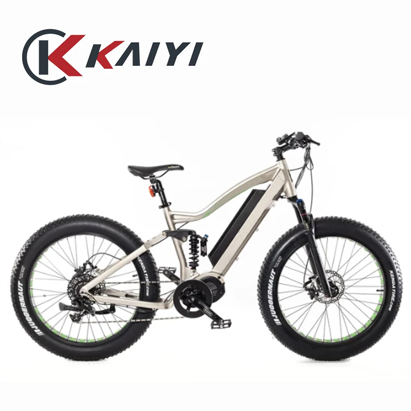 KAIYI Mid Motor Lithium Battery Fat Tire Electric Bike 48V 26*4.0 Sturdy Rad Factory Direct Sale 1000W 1500W Smart 9 Speed 21AH