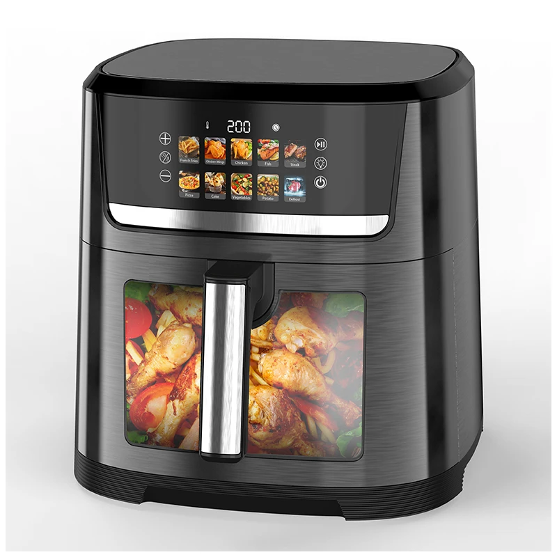 China Best Kitchen Black Large Size High Quality 10L Smart Wifi Visual Oil Free Deep Fryer And Air Deep Fryer Air Fryer