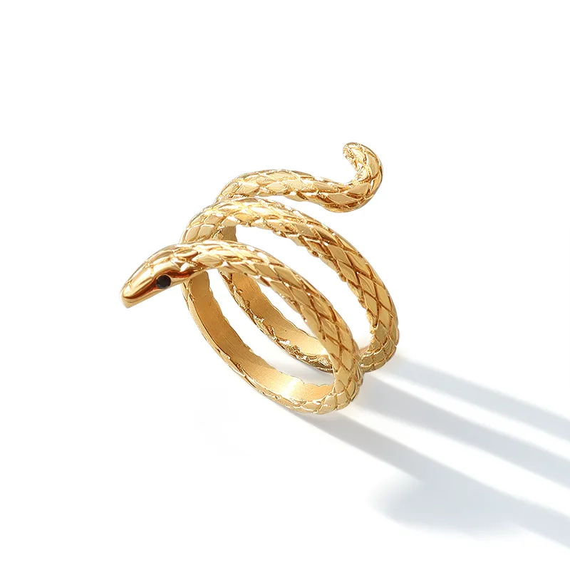 Fashion Jewelry Stainless Steel Jewelry Titanium Gold Plated Snake Ring