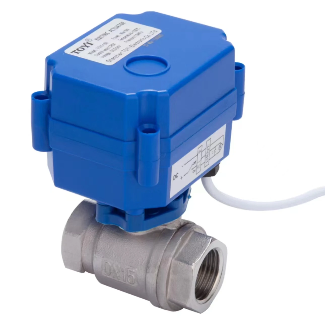 TOYI Stainless Steel DC12VDC24V Miniature Electric Ball Valve Central Air Conditioning Electric Two-way Valve