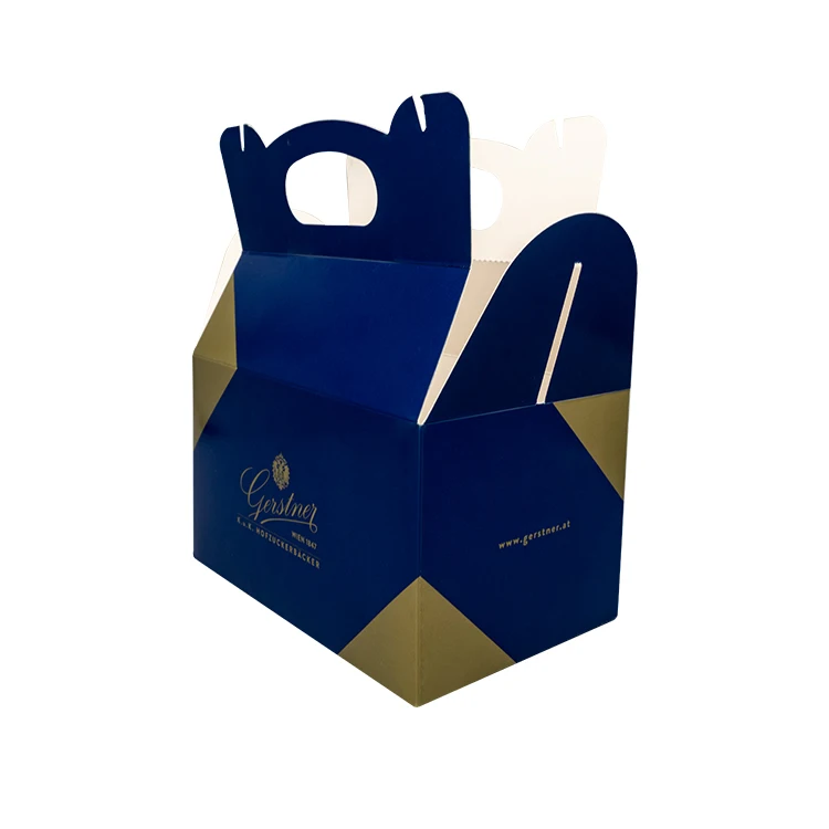 Wholesale festive wedding gift handle boxes custom luxury food cake packaging cardboard box for cakes food packaging