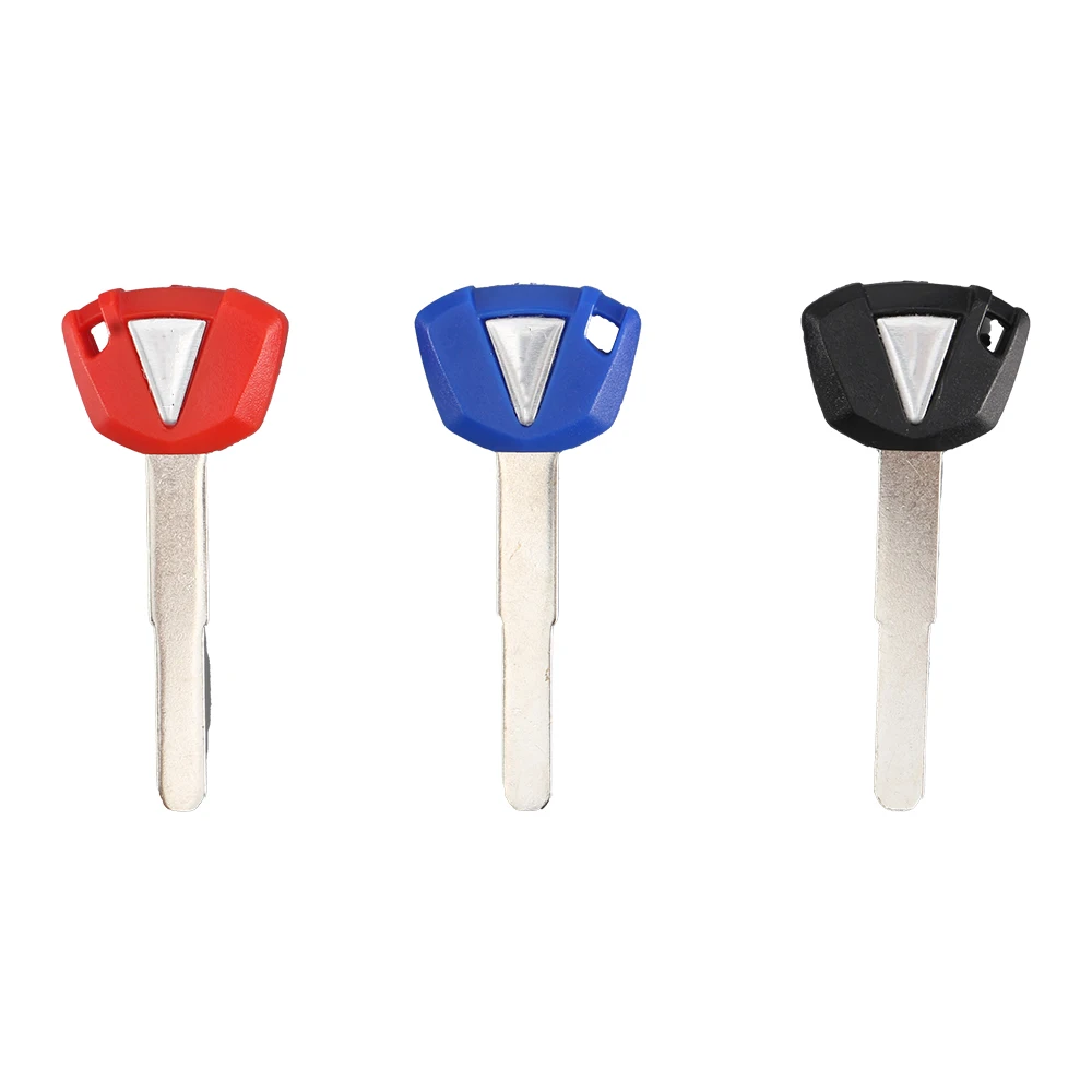 New Blank Motorcycle Uncut Keys Black Blue Red Length 49.5mm for Kawasaki Motorbike Spare Part Replacement Accessory