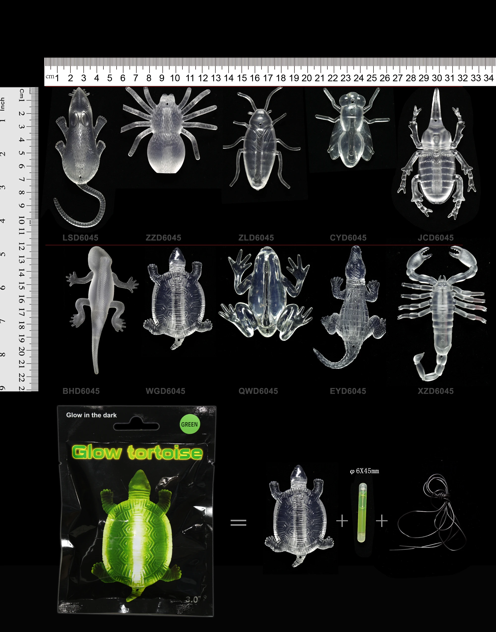 Hot Sale Halloween Supplies Scary Spider Glow Stick Animal Toy