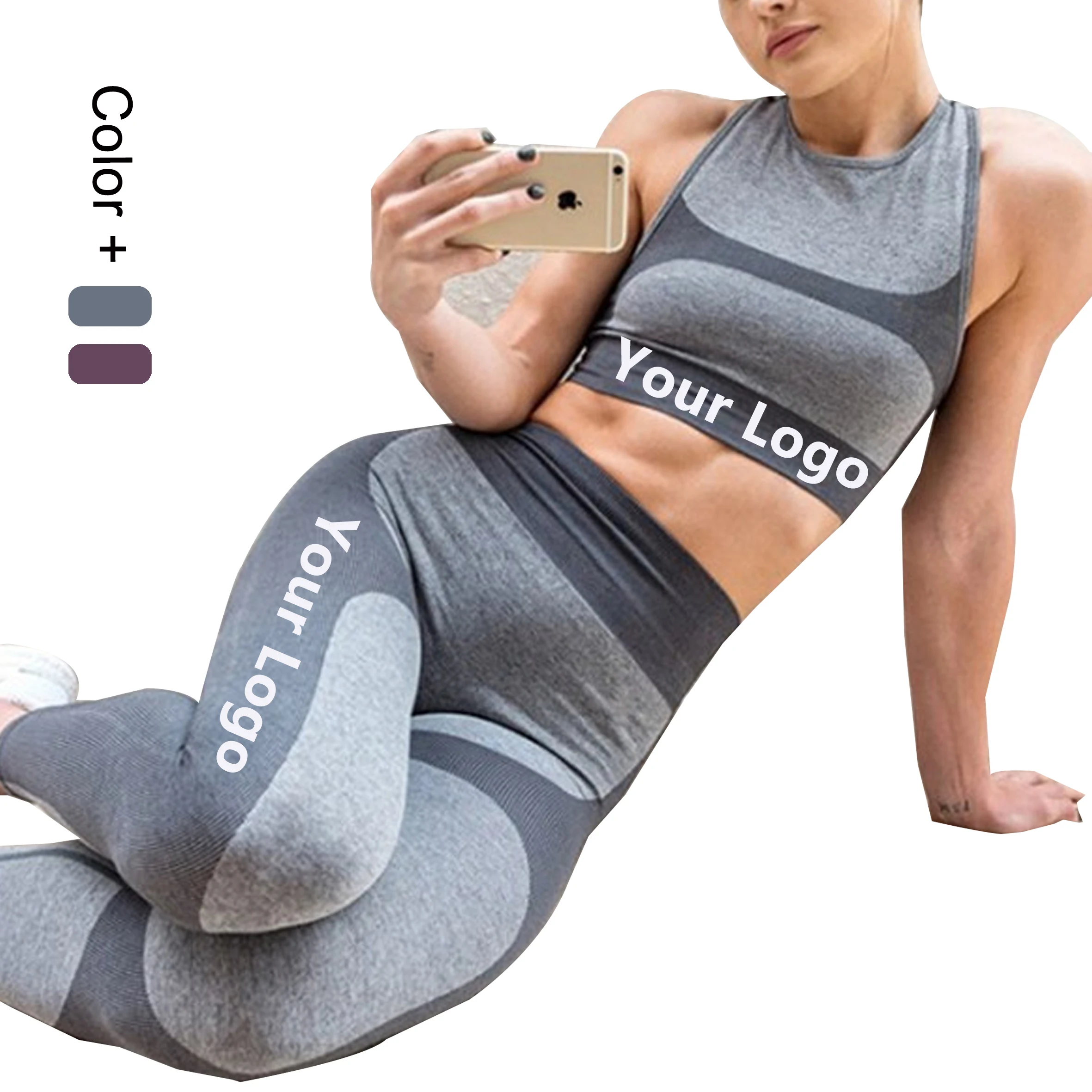 Gym Fitness Sets Exercise Workout Seamless Tights Women Seamless Legging Sports Set and Sports Bra Women Yoga Suit