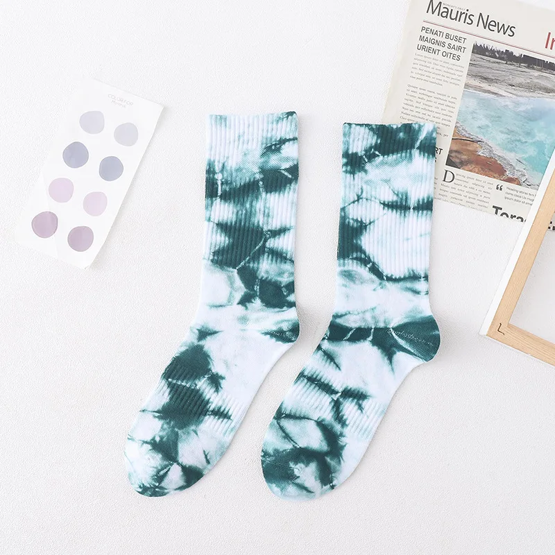 Cotton Custom Tie Dye Crew Socks And Plain Tie Die Socks Custom Logo Unisex Socks
