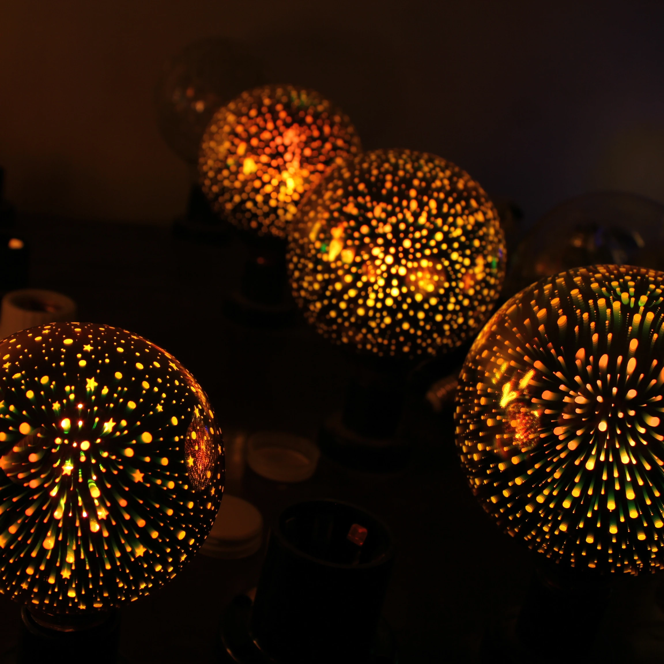 LED bulb Big size circle shape dark 3Damber  Edison bulb spiral LED 220V E27 4W vintage led filament decorative edison lamplamp