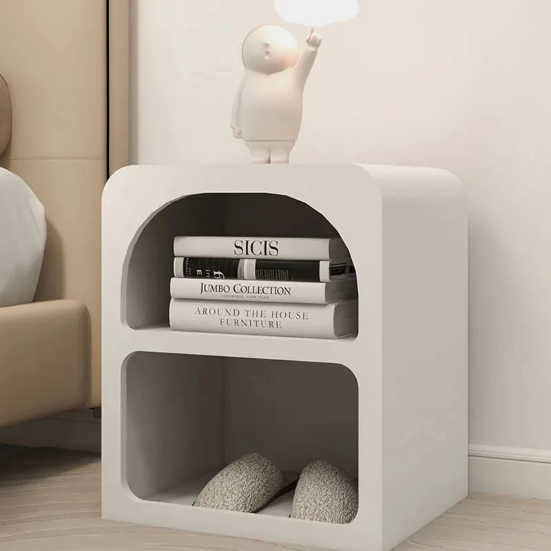 2024 Wholesale OAK Modern Nordic White Bedside Table Minimalist MDF Style Wood Nightstand Cabinet for Bedroom