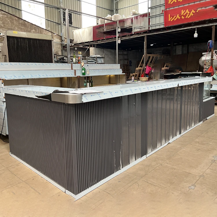 Luxurious cocktail bartender station with light strip suitable for any occasion inox cocktail station