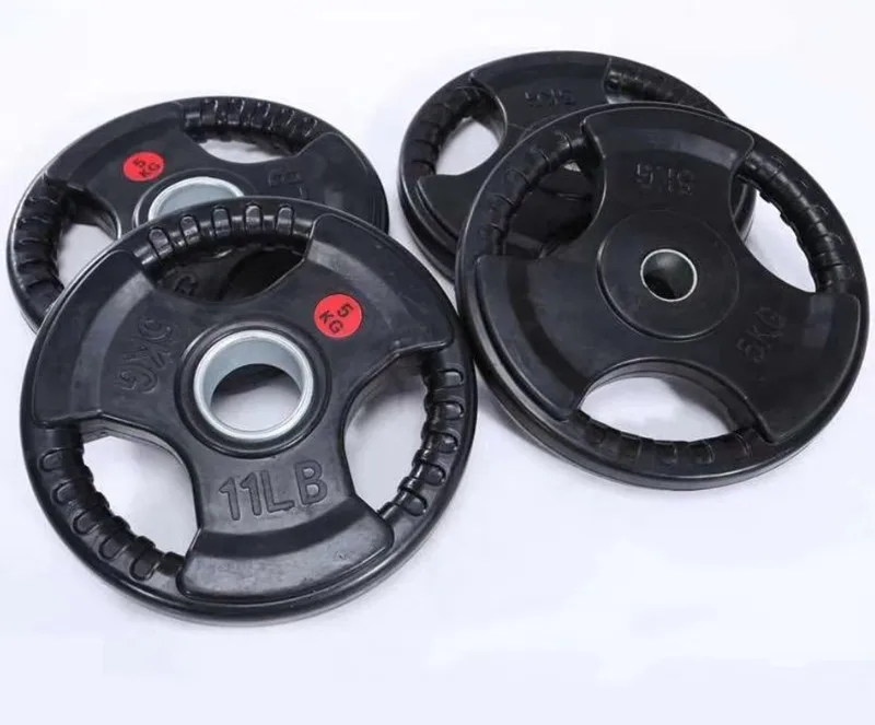 Тренажерный зал мощность подъема штанга гантельного типа резиновых гимнастических диск для поднятия тяжестей