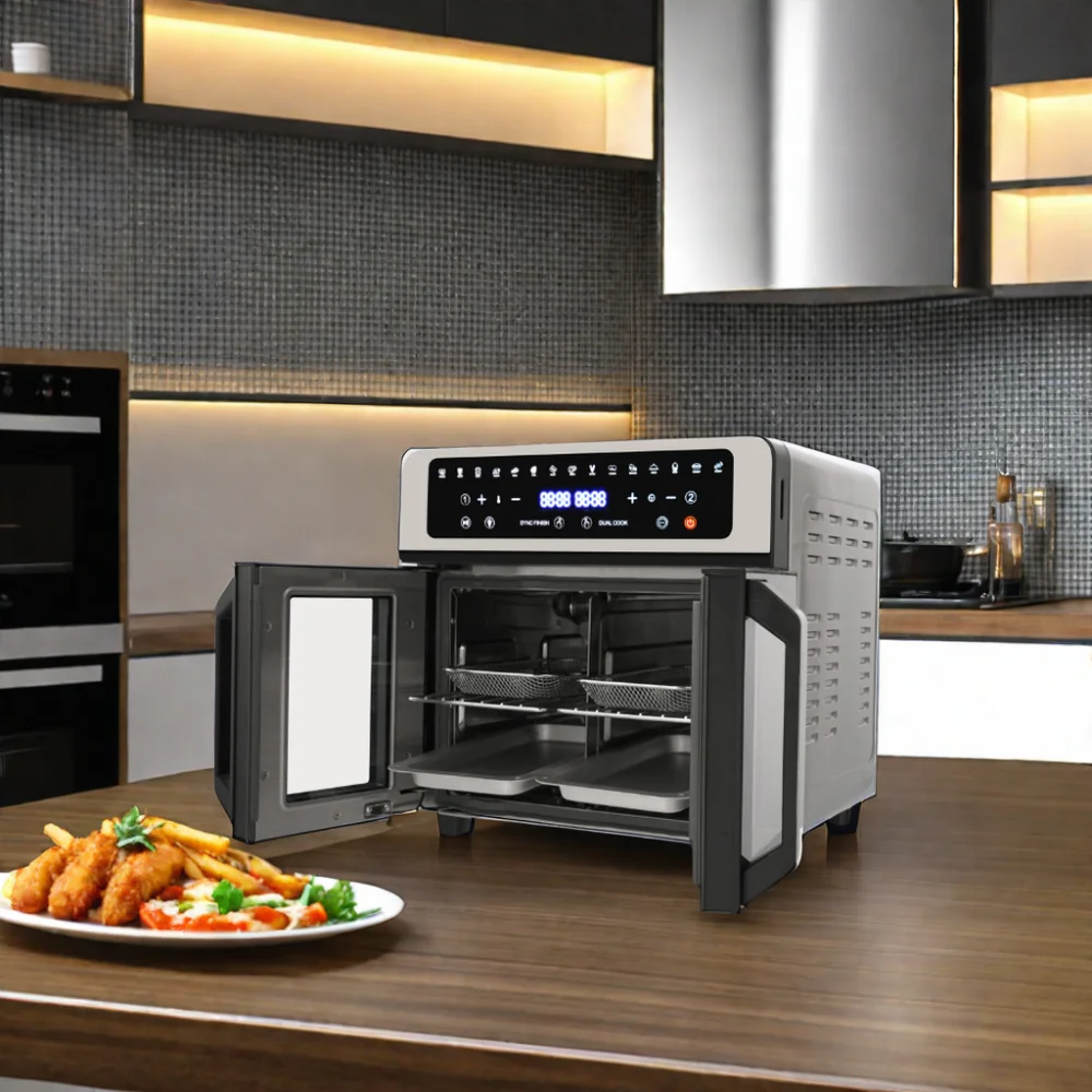 Ce Smart Kitchen Large Capacity Digital Lcd Display Countertop No Oil Convection Oven Electric dual Air Fryer Oven Combo