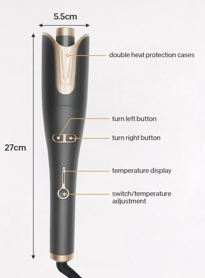 Professional Hair styling tool Infrared fast heating tourmaline ceramic plates Air Spin Curling Auto rotating hair curler