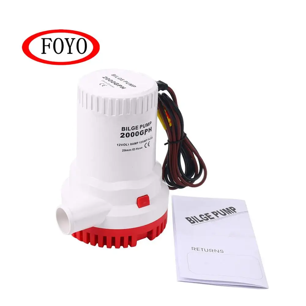 FOYO Brand 24V 1500 GPH Boat Marine Electric Submersible Bilge Pump with Hose ID 29mm electric submersible pump price
