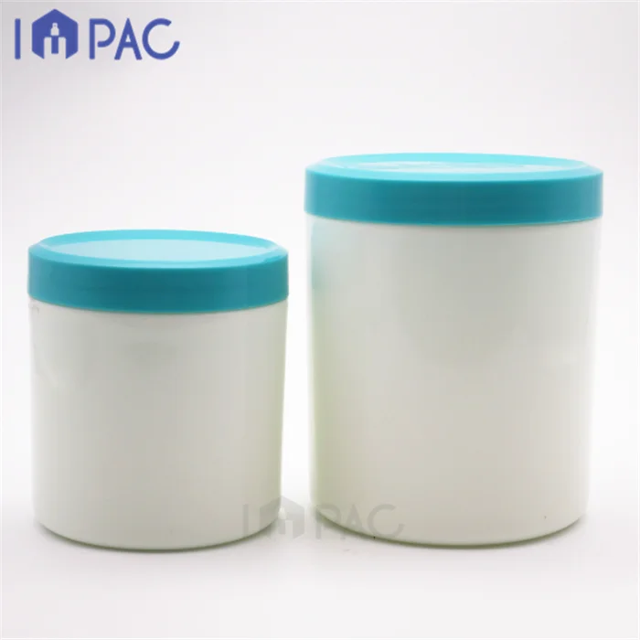 body cream empty 16 ounce plastic jar with lids white pomade containers
