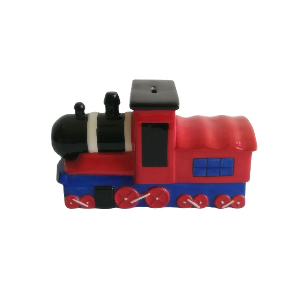 Birthday gifts Bobble Smoke Stack Red Train coin Money Piggy Bank for boy kids