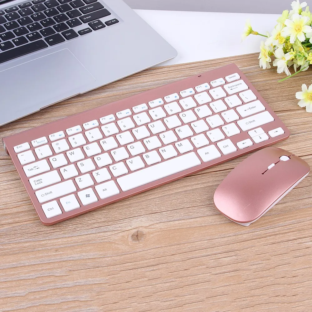  Беспроводная клавиатура и мышь 2 4 ГГц набор для ноутбука Mac настольного