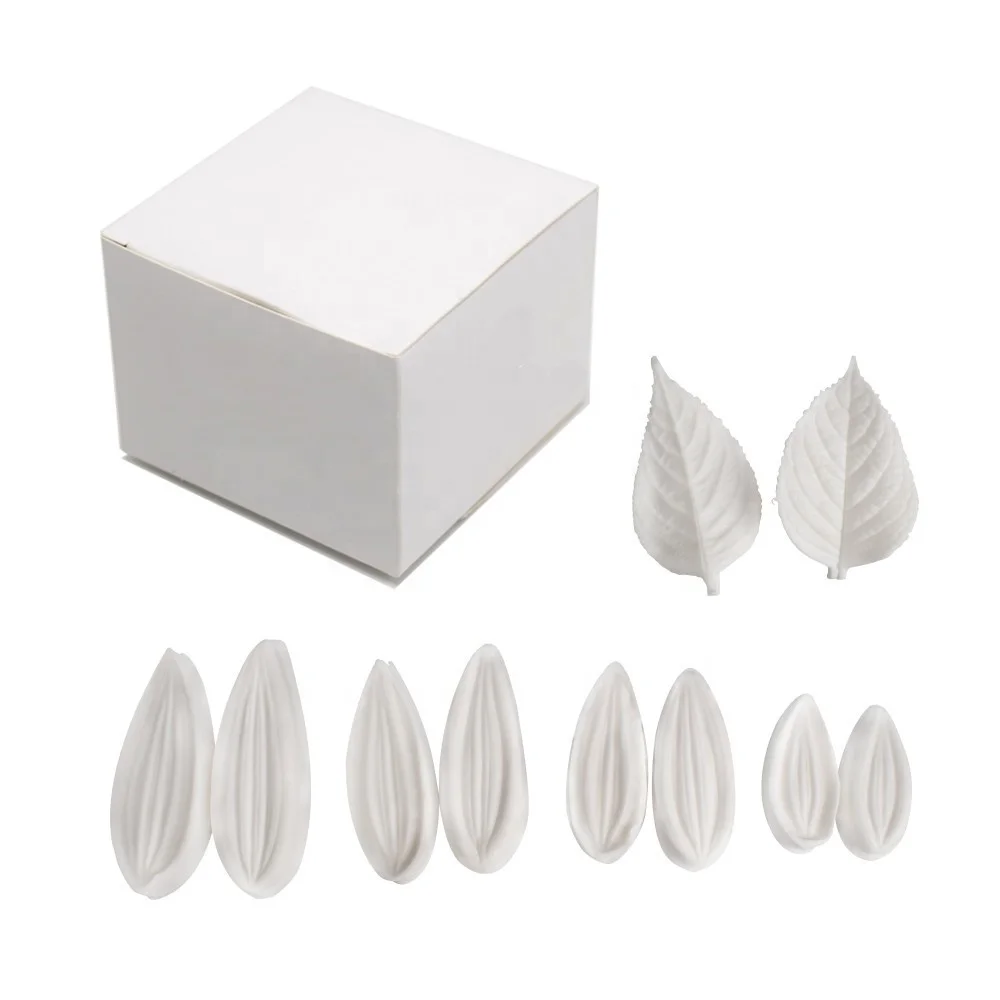 AK Sugarpaste Dahlia Leaf Petal Silicone Veining Molds Veiner Flower Making Tools Set for Decorating Cakes VM127&VM108
