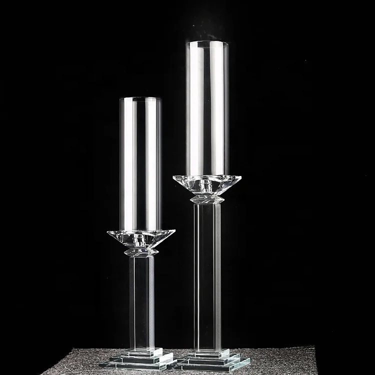 Оптовая продажа, прозрачный стеклянный подсвечник для чайной свечи, подсвечник для украшения стола