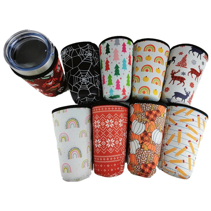 Neoprene Tumbler Sleeve Cooler For 22 OZ~24 OZ  Beer Beverage Coffee Cup Anti-Hot Handle Cup Holder