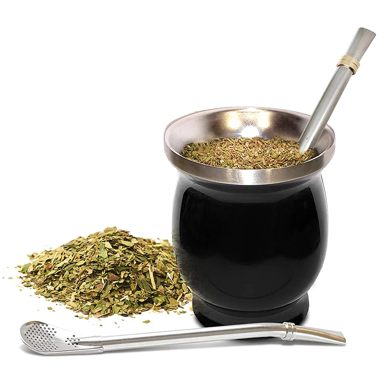 taza de yerba mate wholesale argentina tea cup double walled stainless steel mate cup