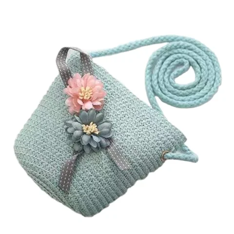 Straddle Straw bag beach for baby children girls out door cute colorful straw Woven Bags