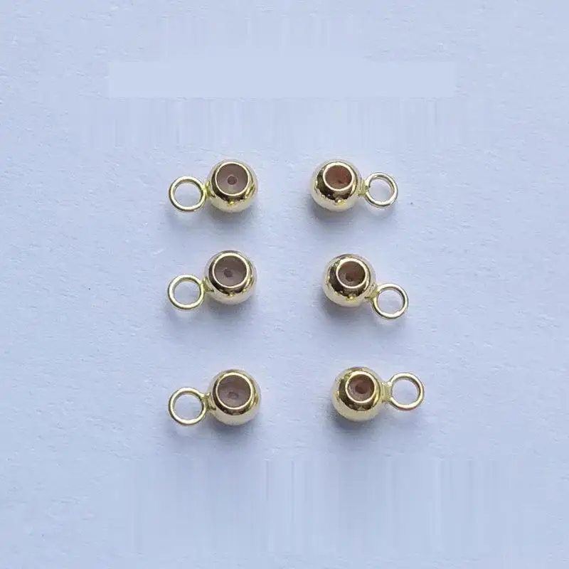 14K золото Заполненные регулируемые силиконовые бусины оптом для GF ювелирные изделия фурнитура ожерелья