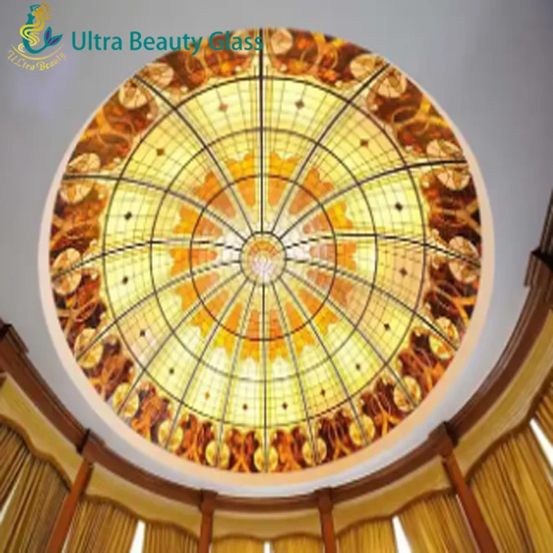 High Quality Customized Design Stained Glass Ceiling Dome Glass for Roof Decoration