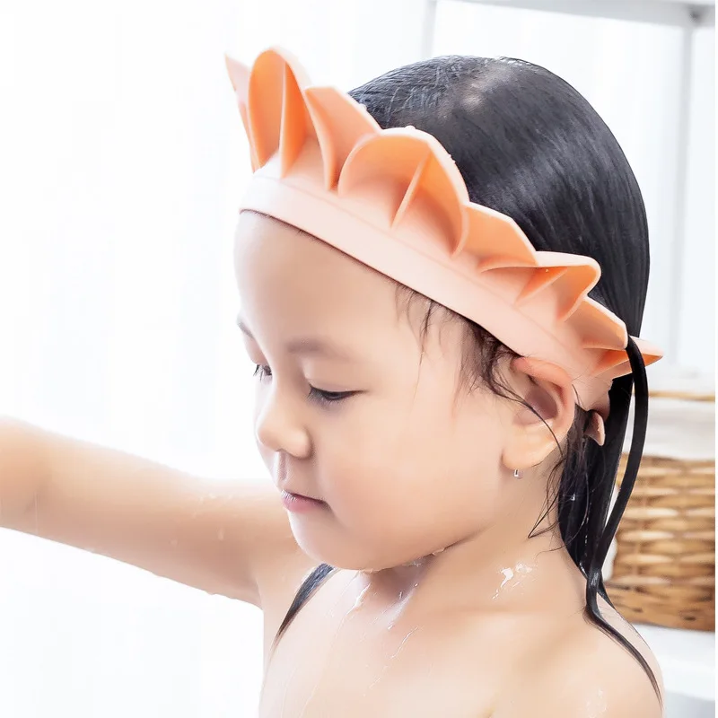 Adjustable Sunflower Shaped Bath Caps Waterproof Kids Baby Silicone Shampoo Hat Infant Shower Cap For Bathroom