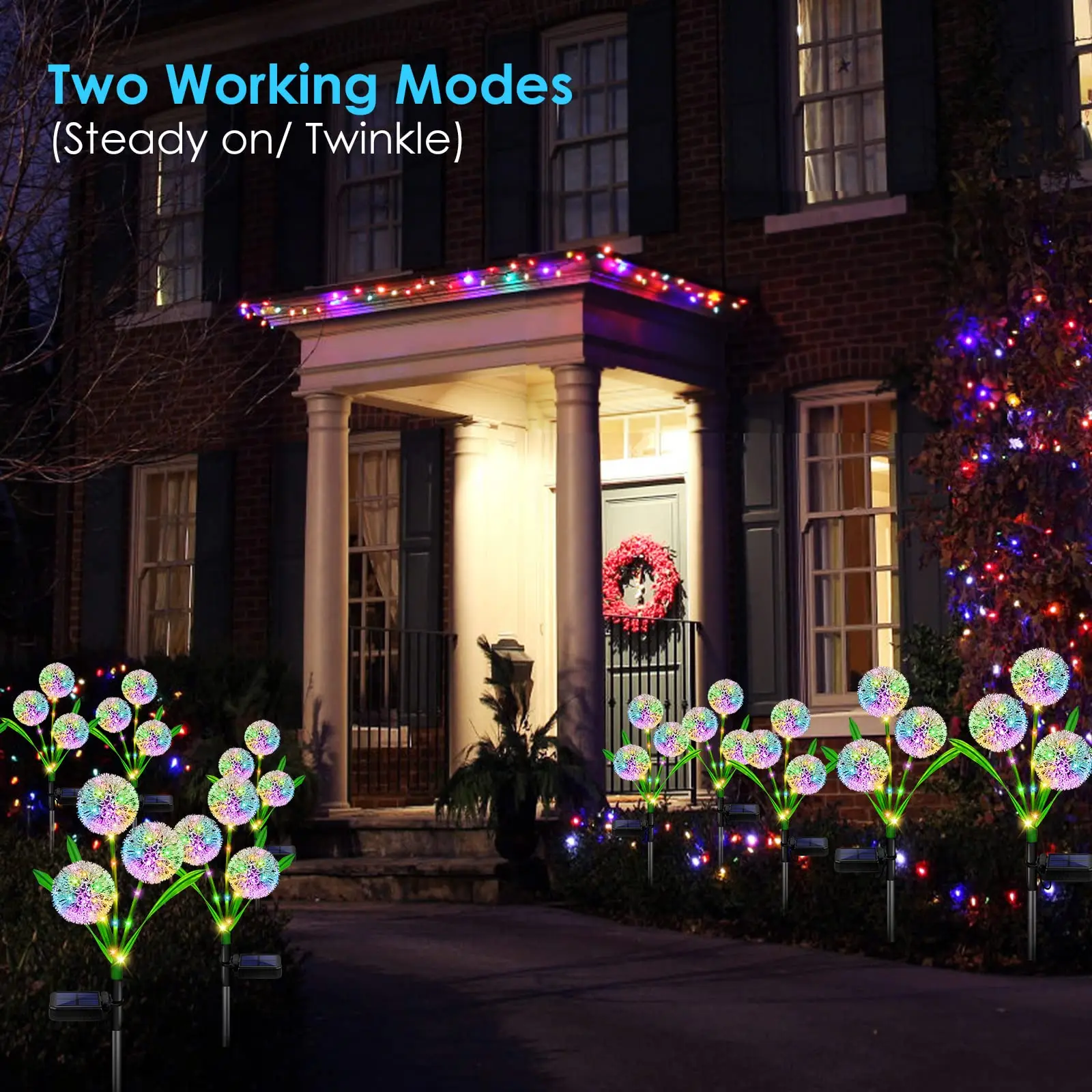 HSX OEM Solar Dandelion flowers outdoor Solar Lawn Lamp Waterproof Auto dandelion solar garden lights LED Dandelion Lamp