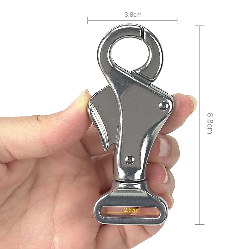 Champion High quality Aluminum alloy pet leash hook rotating metal swivel webbing hook  4kN dog leash quick release buckle one h