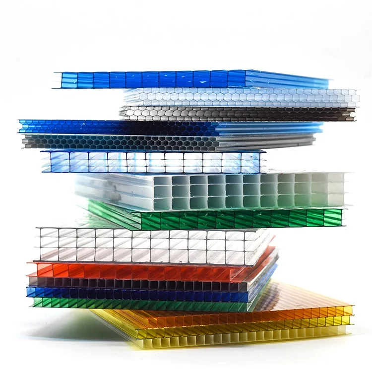 8mm-16mm transparent insulation honeycomb polycarbonate hollow sheet