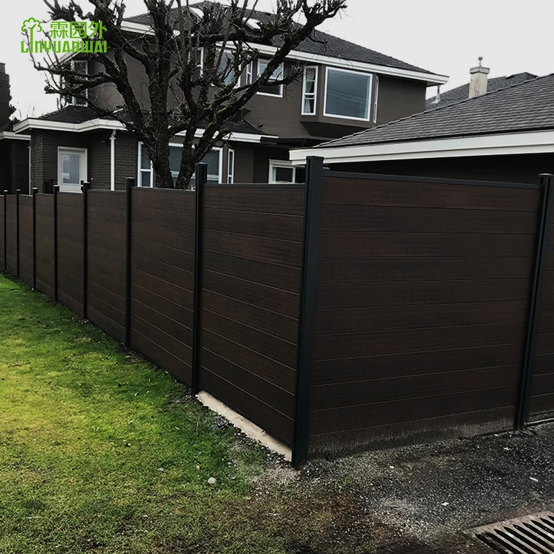 Linyuanwai Waterproof WPC Fence Panel Wood Plastic Composite Decorative Fencing Garden Wall Privacy Fence
