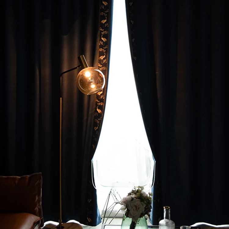 High Quality Thermal Insulated Hotel Curtins Window Blind Drapes Curtains Blackout 2 Panels