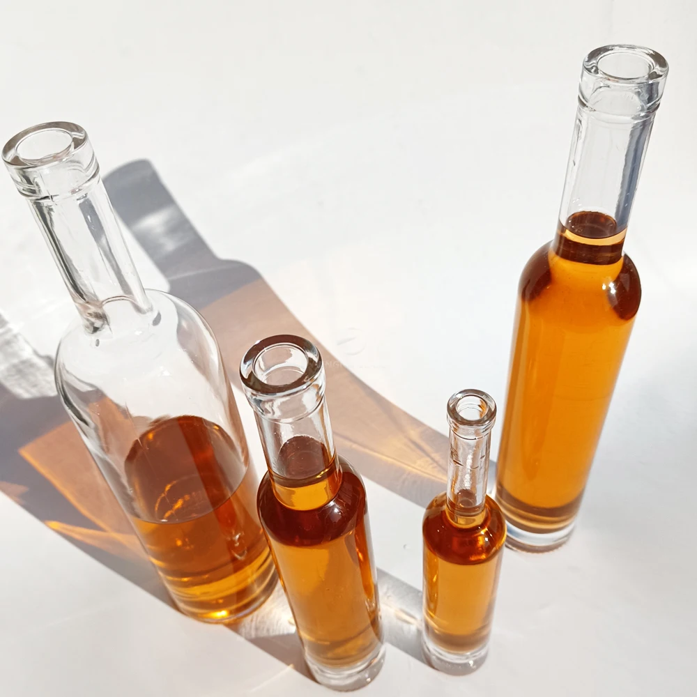 Long and thin shape 500ml 700ml 750ml whisky vodka gin glass bottle for distillery