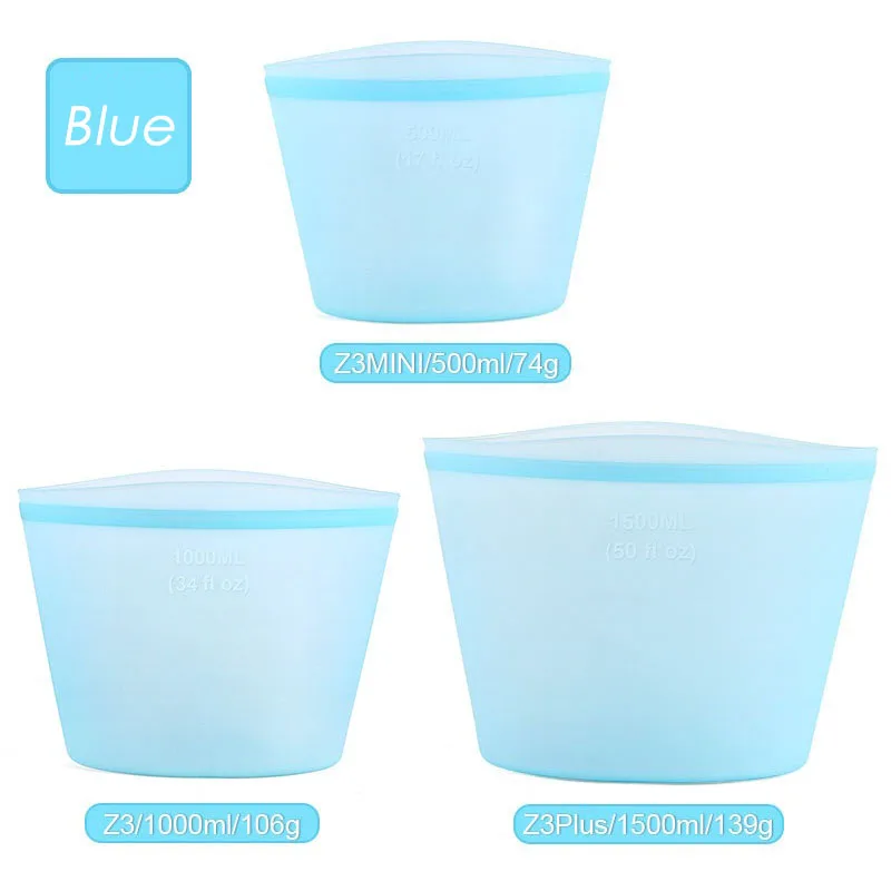 HYRI 2024 Popular Silicone Food Storage Container Bag FDA Microwave Oven Liquid Kids Resealable Kitchen Lunchbox