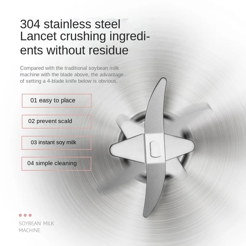 Multifunctional Household 304Stainless Steel High-Speed Motor Mini Blender Soy Milk Maker