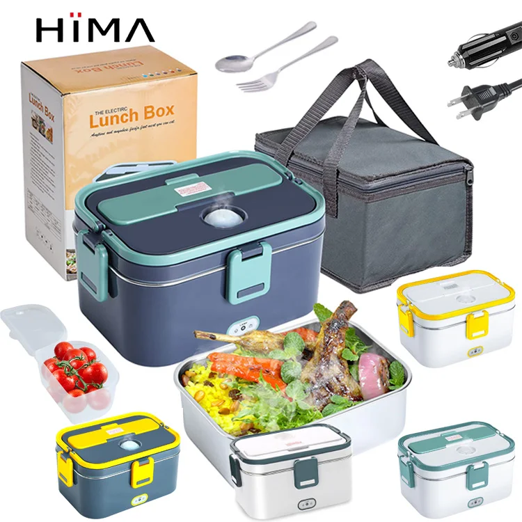 1.8L 12v 24v 110v 220v Portable Electric Heating Lunch Box Stainless Steel Lunch Box Electric Food Warmer Electric Hot Lunch Box