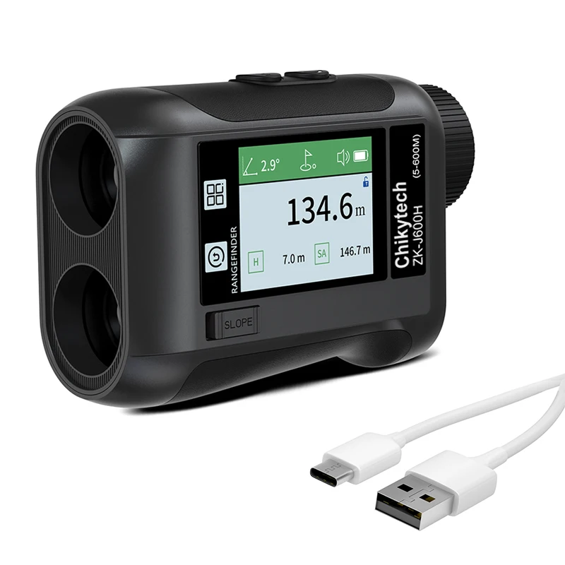 High Quality Portable Black Waterproof Color Oled Screen Rechargeable Digital Laser Measurement Laser Golf Rangefinders