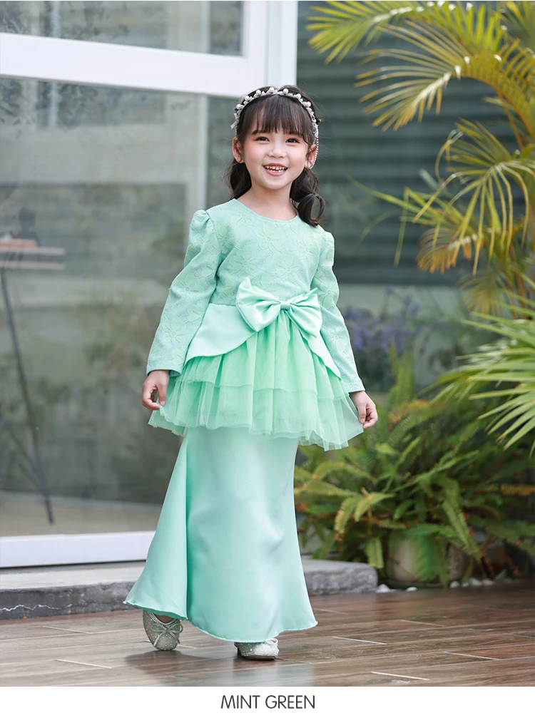 New product in China Princess Party Beautiful Muslim baju kurung malaysia For Girl