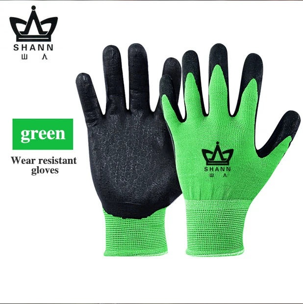 Industrial Heavy Duty Construction Nylon Rubber Coated Wrinkle Palm Construction Saftey Working Gloves for Hand Protective