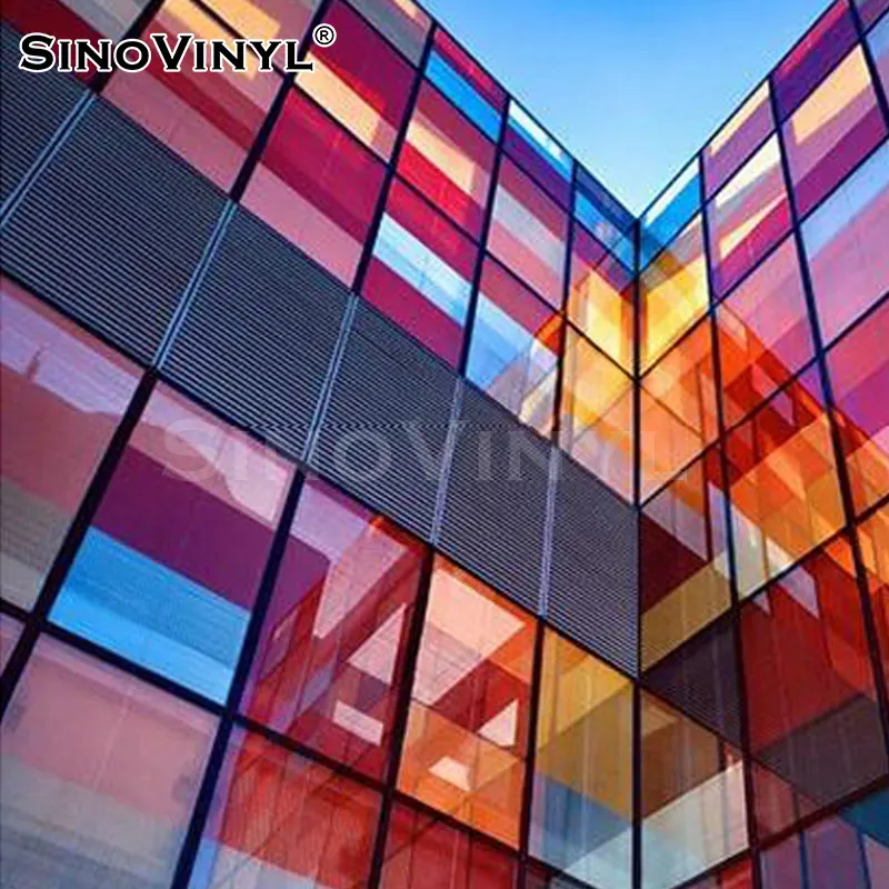 High Quality Self Adhesive PET Material Film Outside Building Color  Window Glass Film