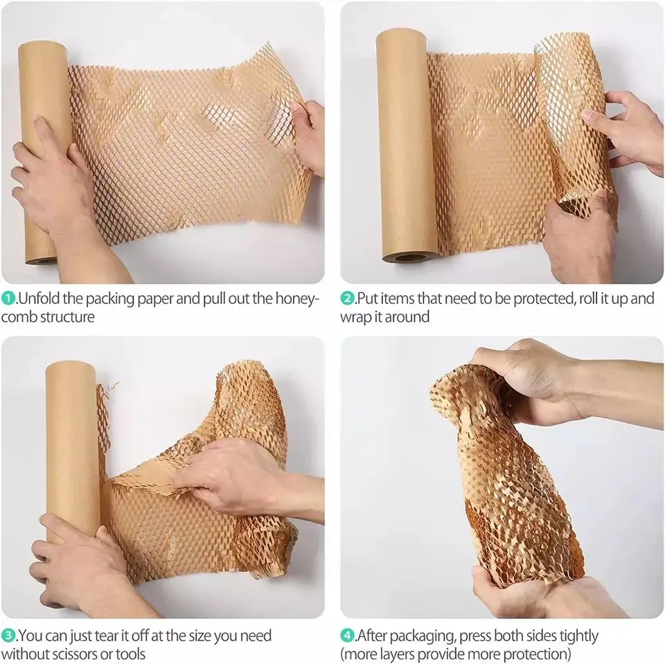 Прочная многоцелевая сотовая бумага 80gsm 30 см x 50 м белая от производителя