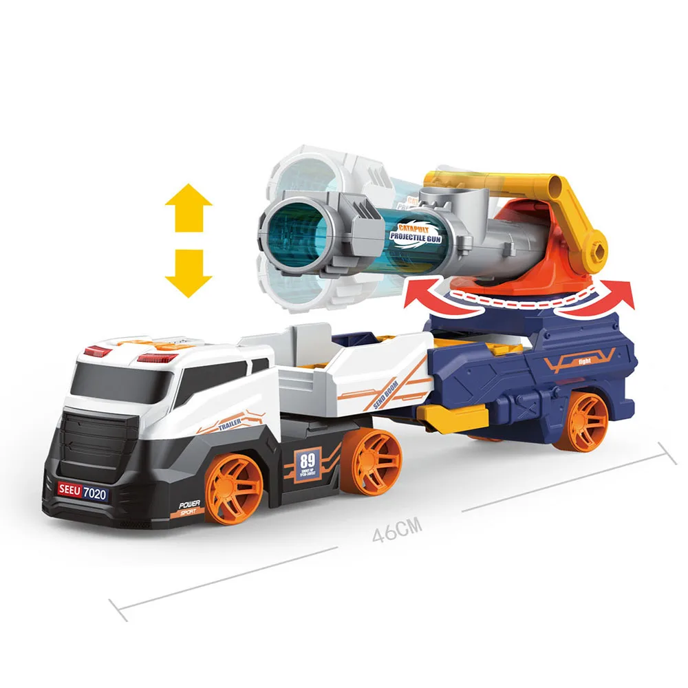 Large Toy Truck Vehicle Set Ejection Alloy Car Toys Trailer Toy Diecast Ejection Race Vehicles Car For Kids